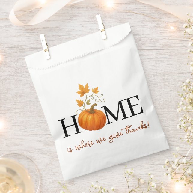 Sachets En Papier Thanksgiving Citrouille Home Où nous donnons des r (Coupé)