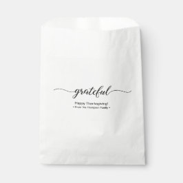 Sachets En Papier Thanksgiving | Grateful Elegant Script Holiday