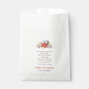 Sachets En Papier Thanksgiving Poem Country Russe Citrouille Bouquet