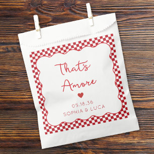 Sachets En Papier "That's Amore" Chic Red À damiers Mariage italien