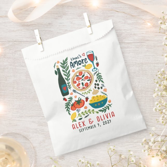 Sachets En Papier That's Amore Italian Food CUSTOM Wedding  (Coupé)