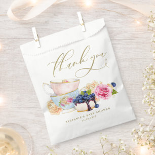Sachets En Papier Thé de Baby Shower au style Cottagecore avec des a