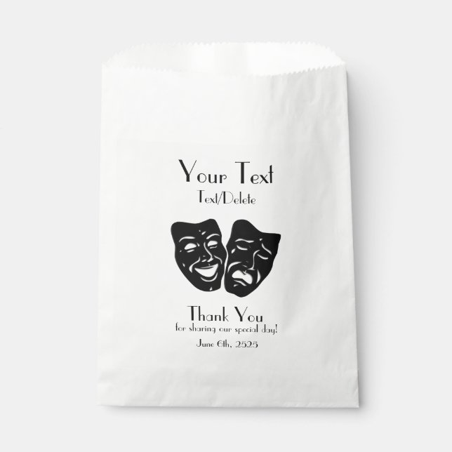 Sachets En Papier Théâtre Thème Merci Favorisé (Devant)