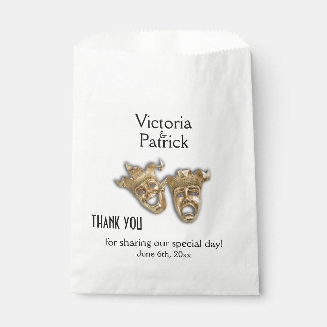 Sachets En Papier Théâtre Thème Merci Favorisé (Devant)