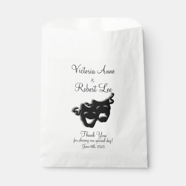 Sachets En Papier Théâtre Thème Merci Favorisé (Devant)