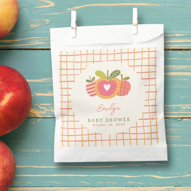 Sachets En Papier Thème Apple Whimsical Baby shower d'automne Orange (Créateur téléchargé)