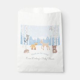Sachets En Papier Thème baby shower Woodland | forêt d'hiver