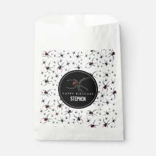 Sachets En Papier Thème de fête d'anniversaire Red & Black Spider