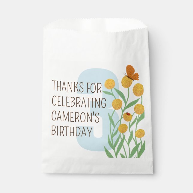 Sachets En Papier Thème de la nature Anniversaire de enfant (Devant)