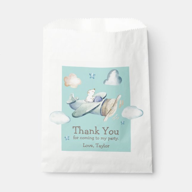 Sachets En Papier Thème de l'aviation du garçon Toddler Anniversaire (Devant)