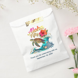 Sachets En Papier Thème de plage océanique tropicale pour 50e annive