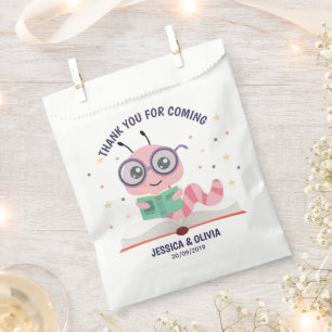 Sachets En Papier Thème Pink Bookworm