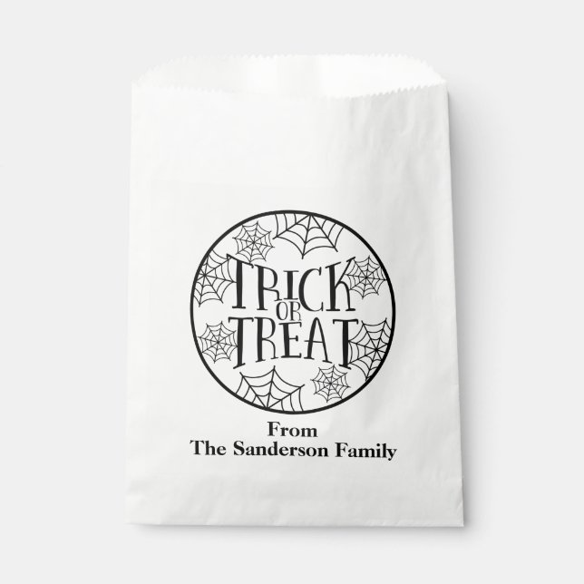 Sachets En Papier Ticket ou traitement personnalisé Halloween Favori (Devant)