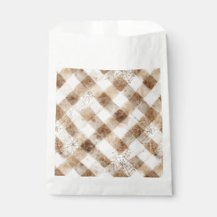 Sachets En Papier Toiles d'araignées carrés crème marron Halloween