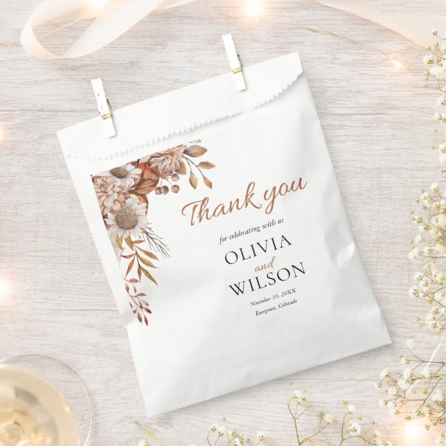 Sachets En Papier Tomber amoureux | Boho Flowers Mariage (Coupé)