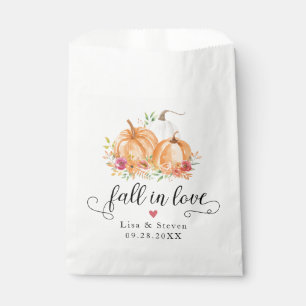 Sachets En Papier Tomber dans l'amour Mariage Citrouille
