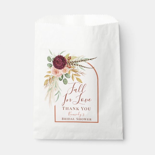 Sachets En Papier Tomber dans l'amour séché Pampas Automne Floral Br (Devant)