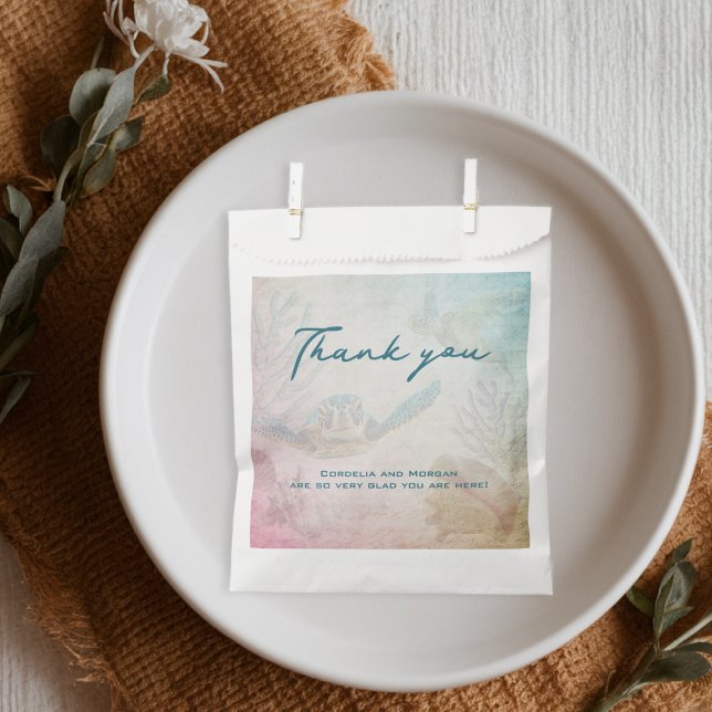 Sachets En Papier Tortues marines Vivre Mer Mariage Océan Favoriser  (Créateur téléchargé)