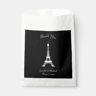 Sachets En Papier Tour Eiffel français blanc rose noir chic de styl