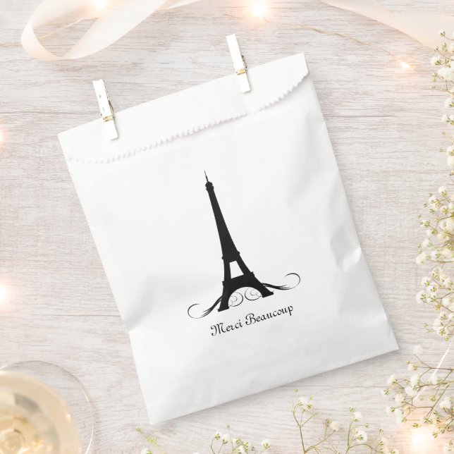 Sachets En Papier Tour Eiffel Merci Beaucoup (Coupé)