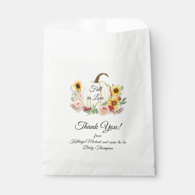 Sachets En Papier Tournesol Bourgogne Floral Rustique Citrouille Aut (Devant)