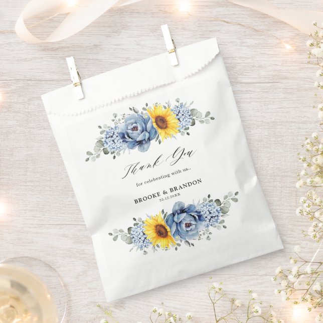 Sachets En Papier Tournesol Dusty Blue Slate Peony Mariage floral (Coupé)