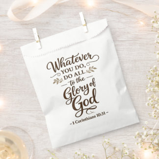 Sachets En Papier Tout pour la gloire de Dieu Écriture 