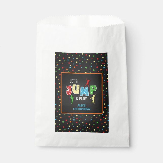 Sachets En Papier Trampoline Anniversaire Favoriser Sac - Garçon (Devant)