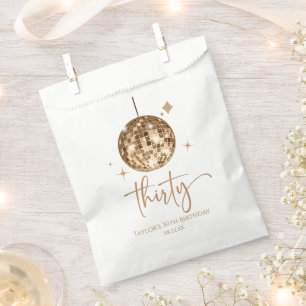 Sachets En Papier Trente Gold Disco Ball 30e fête d'anniversaire