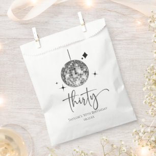 Sachets En Papier Trente Silver Disco Ball 30e fête d'anniversaire