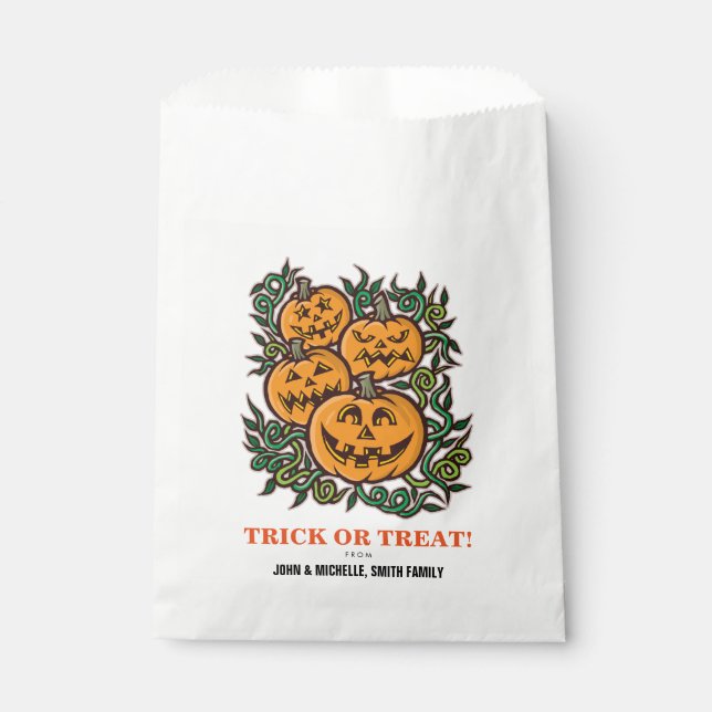 Sachets En Papier Trick Halloween ou Treat Jack O'Lantern (Devant)