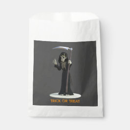Sachets En Papier Trick or Treat. Cartoon Grim Reaper