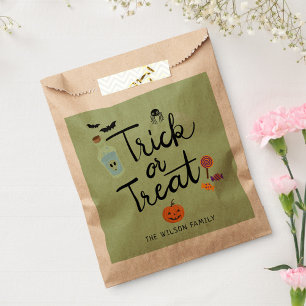 Sachets En Papier Tricoter ou traiter le bonbon d'Halloween