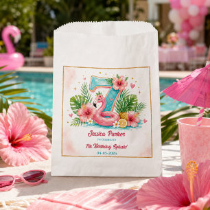 Sachets En Papier Tropical Flamingo Pool Party 7ème Anniversaire Spl