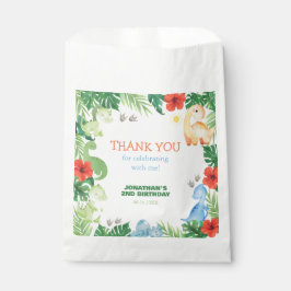 Sachets En Papier Tropical Forest Dinosaur Birthday Thank You