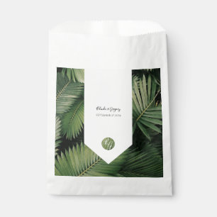 Sachets En Papier Tropical Palm Feuille Mariage de verdure