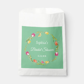 Sachets En Papier Tulipes et papillons Fête des mariées verte