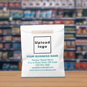 Sachets En Papier Turquoise Green Text Business Marque sur sac en pa
