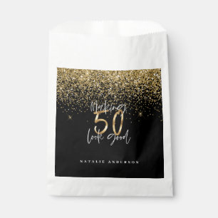 Sachets En Papier Typographie moderne or parties scintillant chic 50