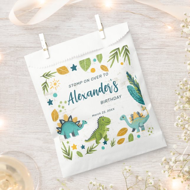 Sachets En Papier Tyrannosaurus Jurassic Party Dinosaur Anniversaire (Coupé)