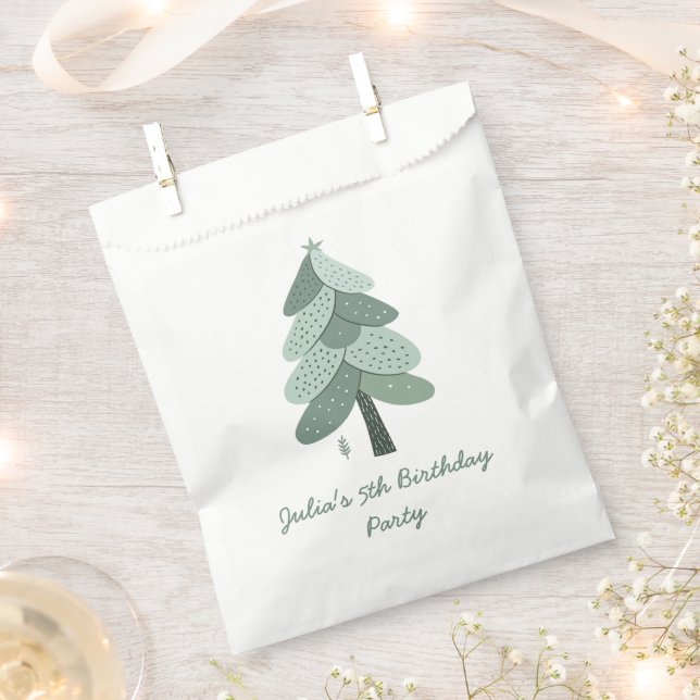 Sachets En Papier Un arbre de Noël simple Anniversaire (Coupé)