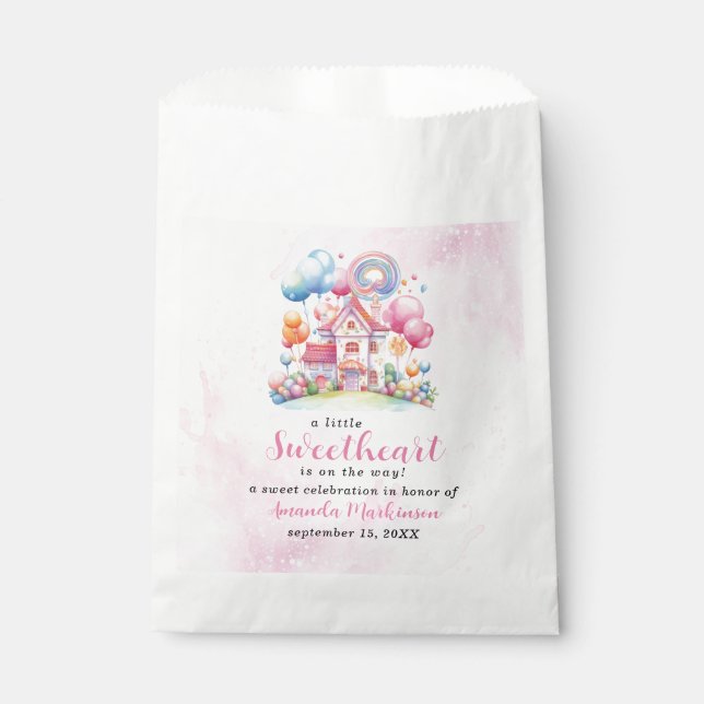 Sachets En Papier Un Baby shower-bonbons un peu amoureux (Devant)