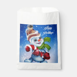 Sachets En Papier Un bonhomme de neige festif