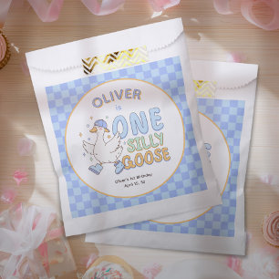 Sachets En Papier Un Canard Fou Bleu - Garçon Premier Anniversaire R