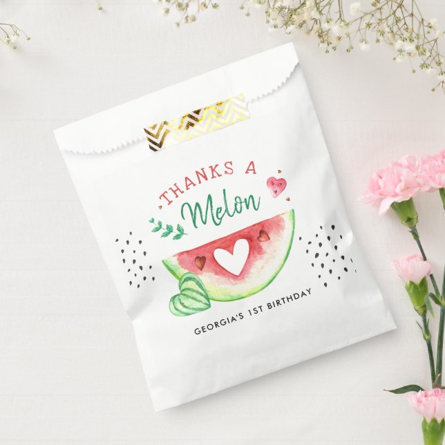 Sachets En Papier Un dans un melon | Sac Favoriser Merci Anniversair (Scellé)