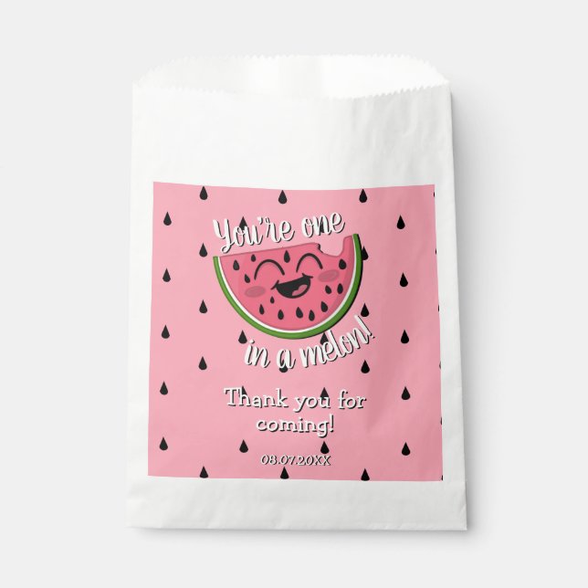Sachets En Papier Un dans un Melon Watermelon Premier Merci d'annive (Devant)