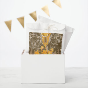 Sachets En Papier un dessin d'un tableau aux fleurs jaunes