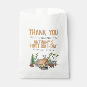 Sachets En Papier Un heureux Camper aquarelle Woodland 1er anniversa