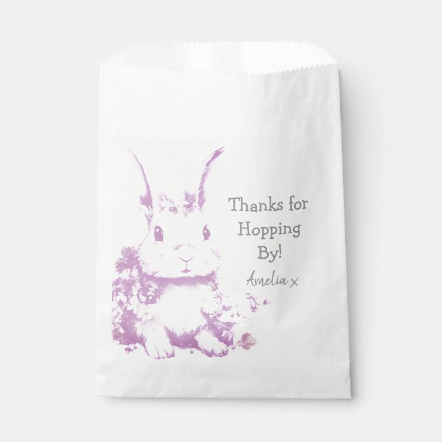 Sachets En Papier Un lapin arrive Baby shower (Devant)