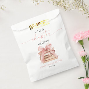 Sachets En Papier Un Nouveau Chapitre Commence Livres à Ruban Rose S